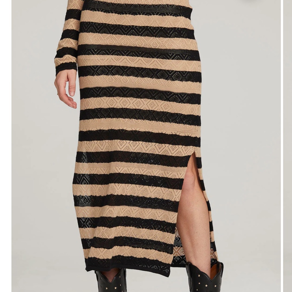 Saltwater Luxe striped crochet skirt